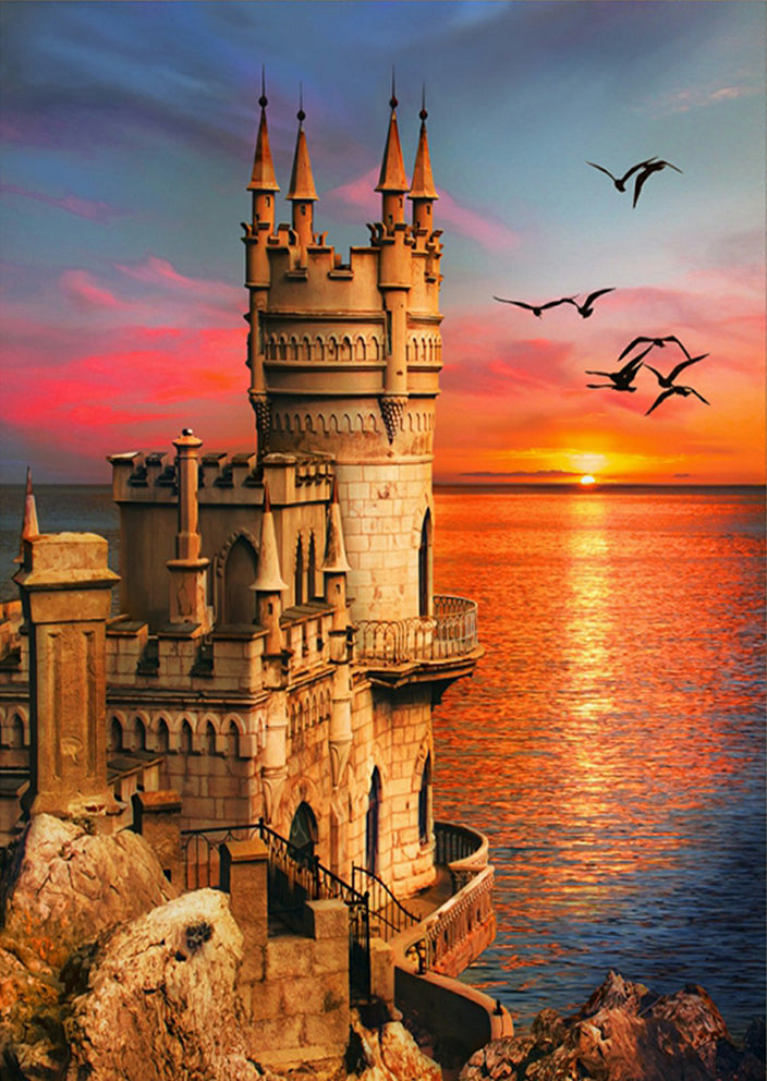 Seaside castle | Full Round Diamond Painting Kits