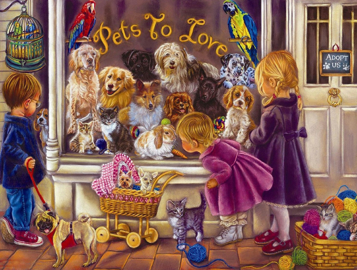 Enfants et animaux de compagnie | Kits complets de peinture au diamant rond 