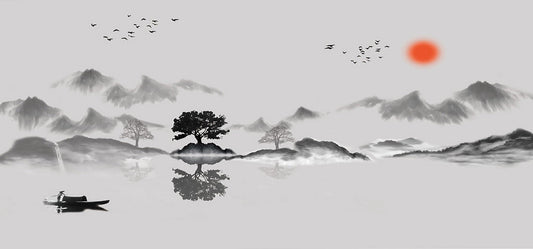 Chinese Ink Landscape Painting  | Full Round Diamond Painting Kits