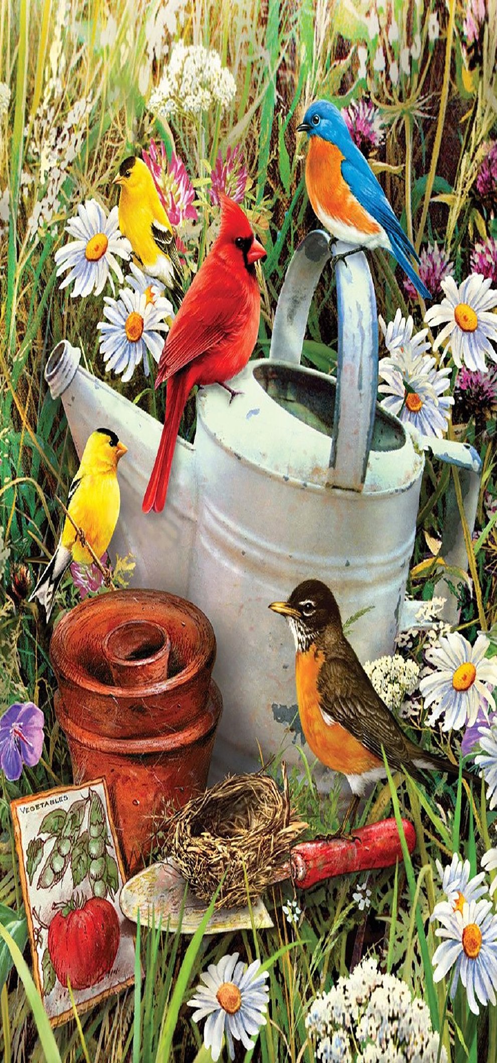 Flowers and birds | Full Round Diamond Painting Kits