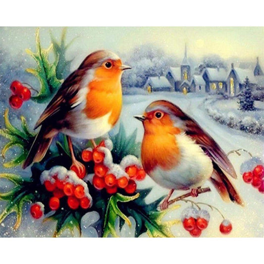 Robin and Snow  | Full Square Diamond Painting Kits