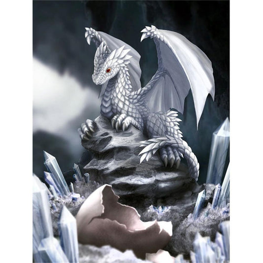 Weißer Drache | Full Square Diamond Painting Kits 