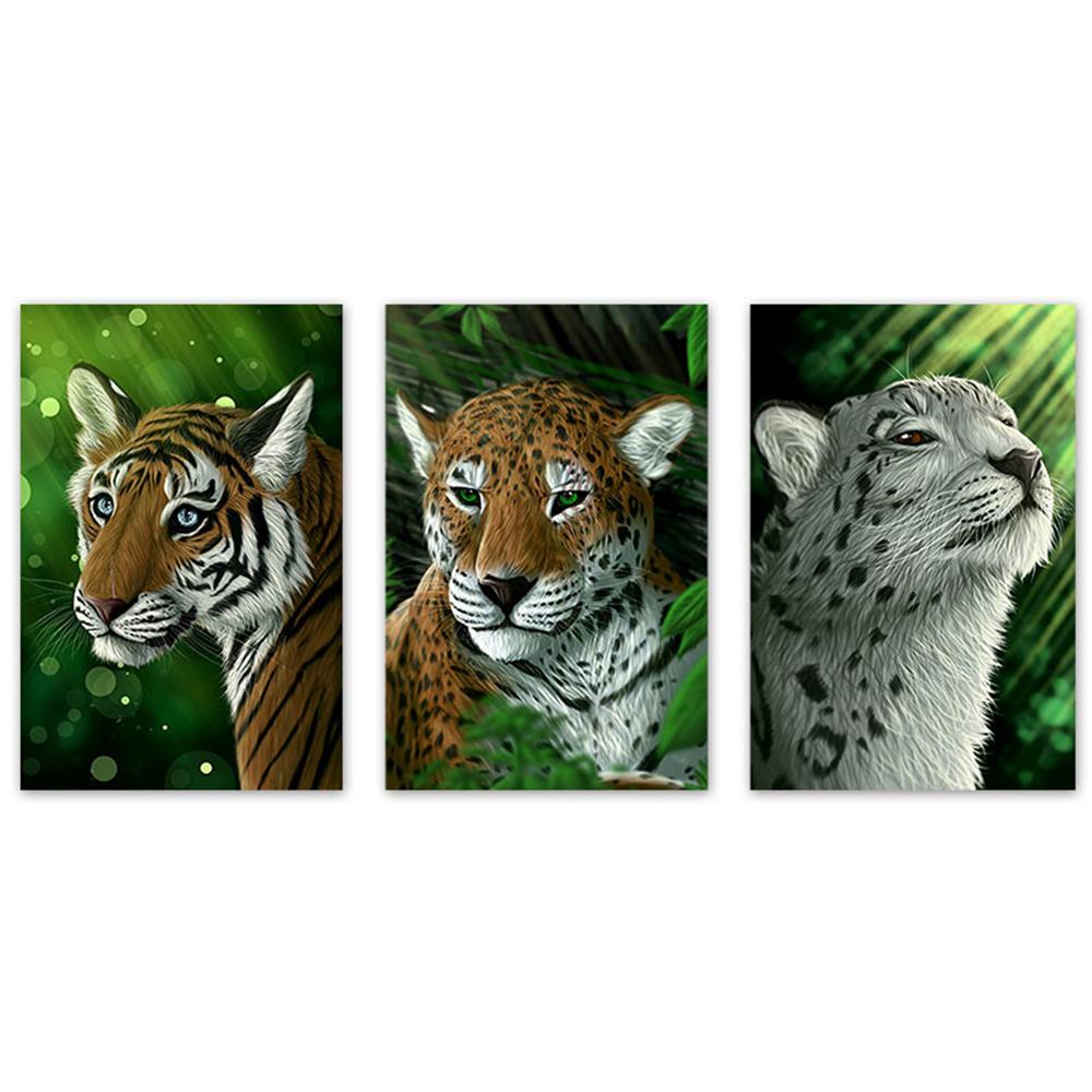 Tigre Et Lion | Kits de peinture au diamant carré complet