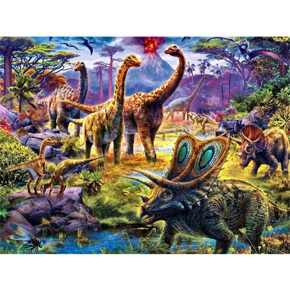 Dinosaure | Kits de peinture au diamant carré complet