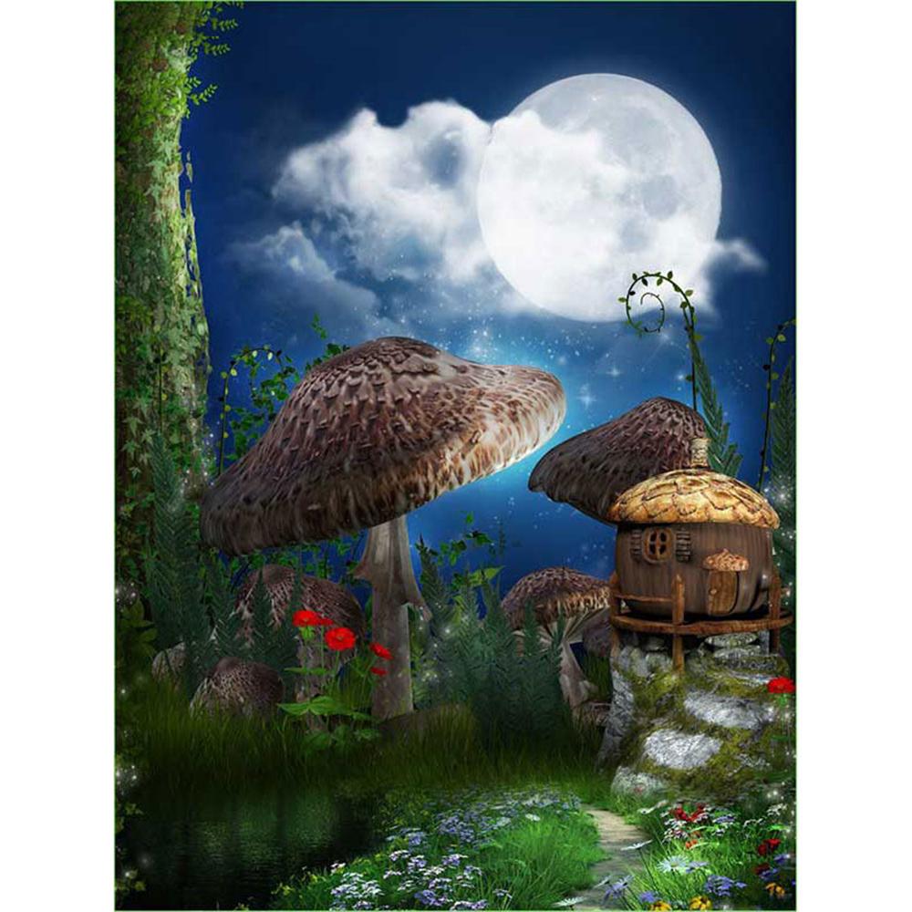 Mushroom house in fairy forest  | Full Square Diamond Painting Kits