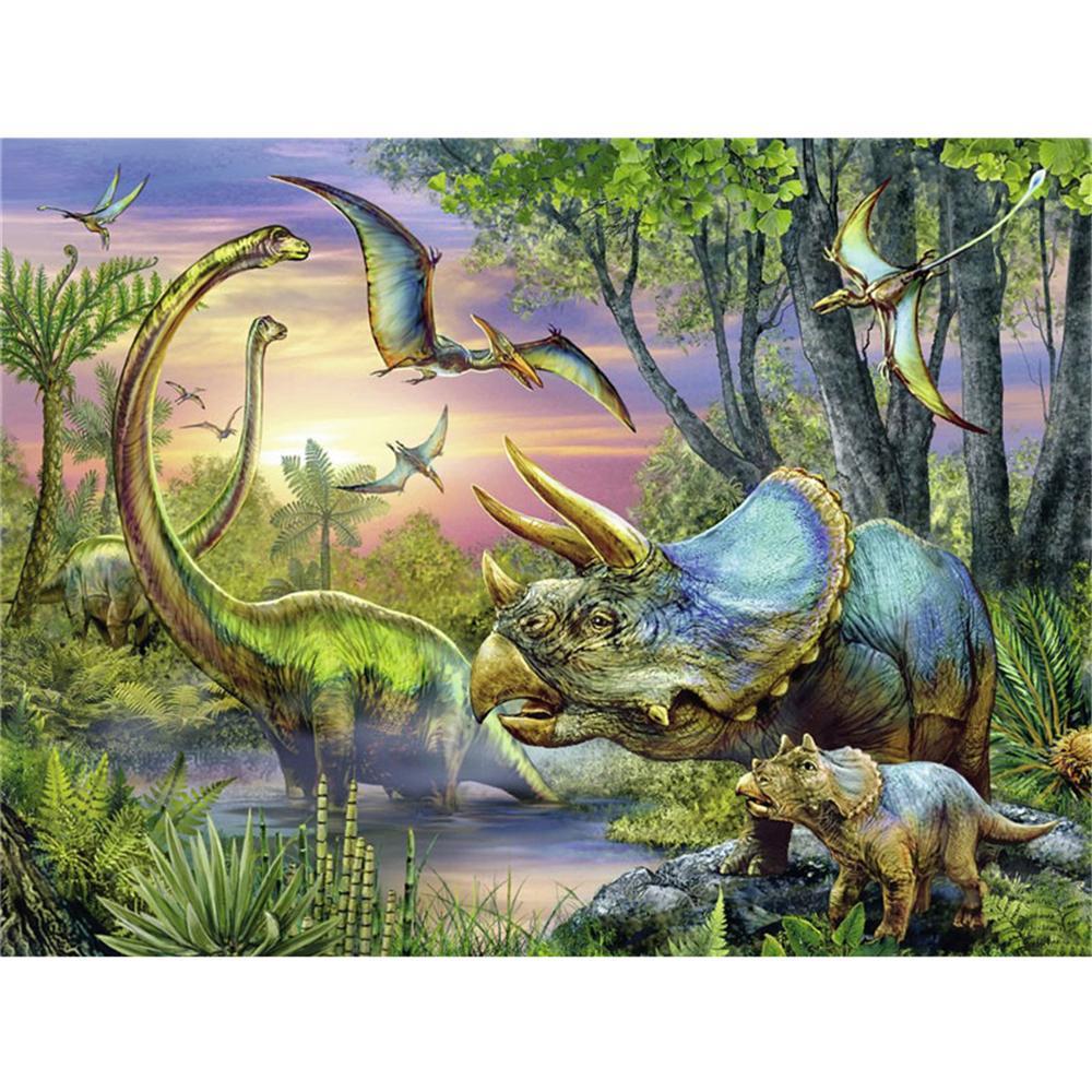 Dinosaure | Kits de peinture au diamant carré complet