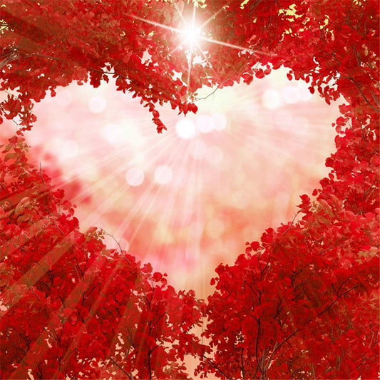 Red Leaf Tree Love | Full Square Diamond Painting Kits