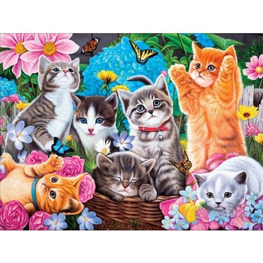 Chat | Kits de peinture au diamant carré complet 