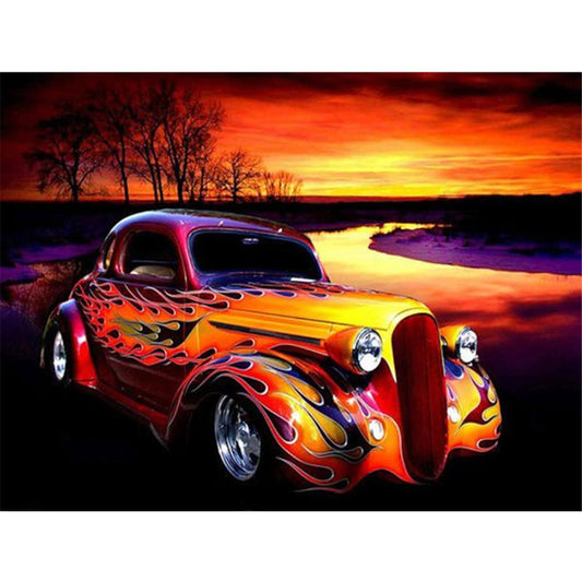 Fire Car  | Full Square Diamond Painting Kits