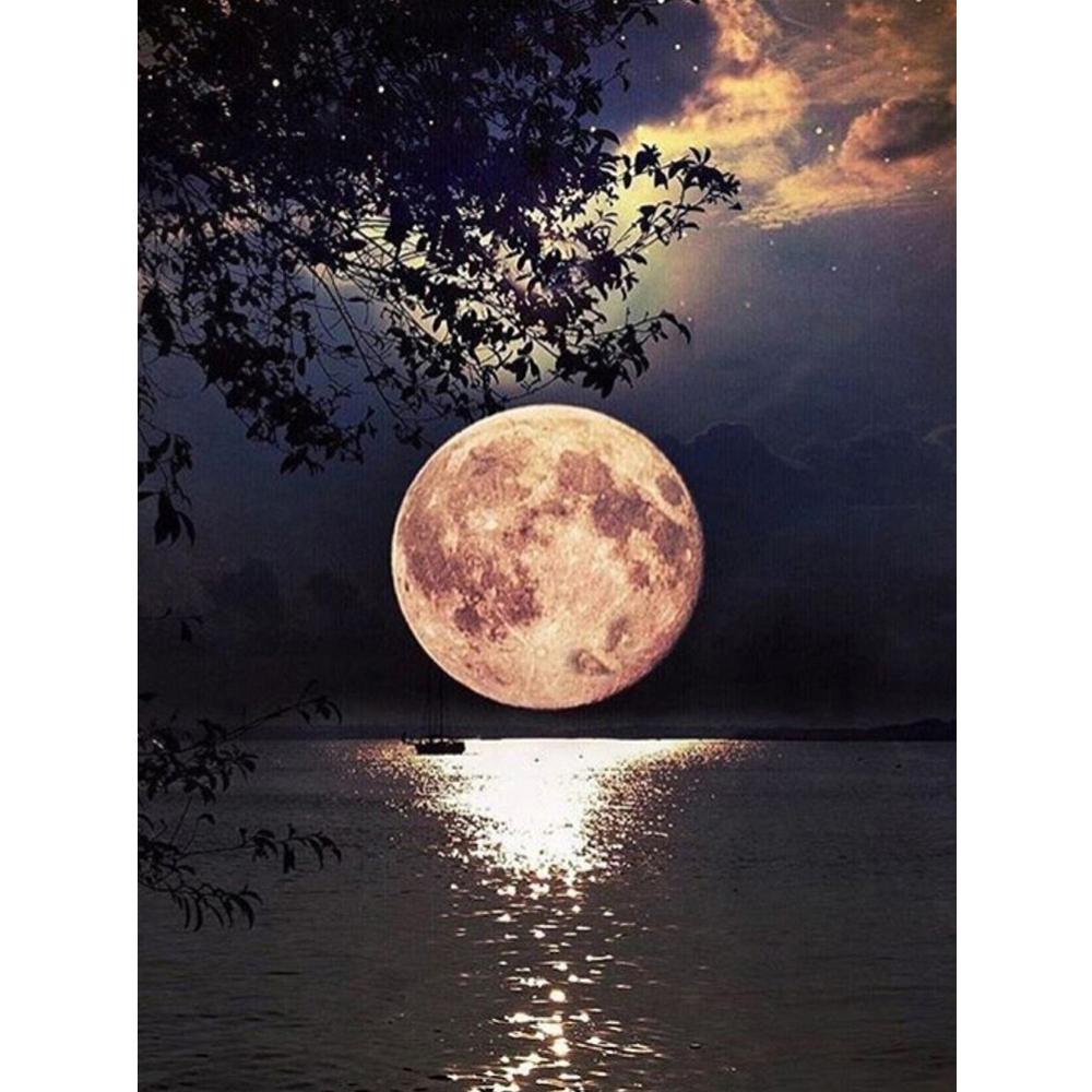 Moon on the lake  | Full Square Diamond Painting Kits