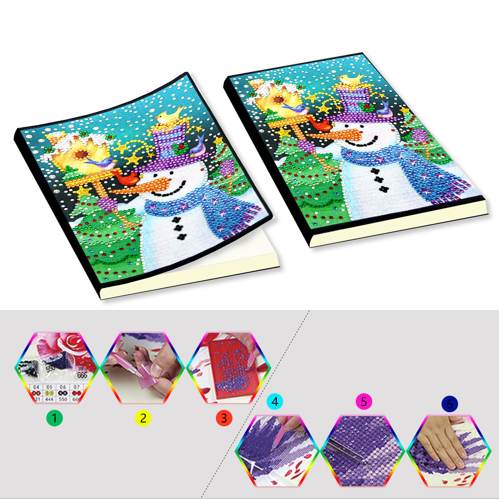 A5 5D Notebook DIY Part Special Shape Rhinestone Diary Book | Snowman