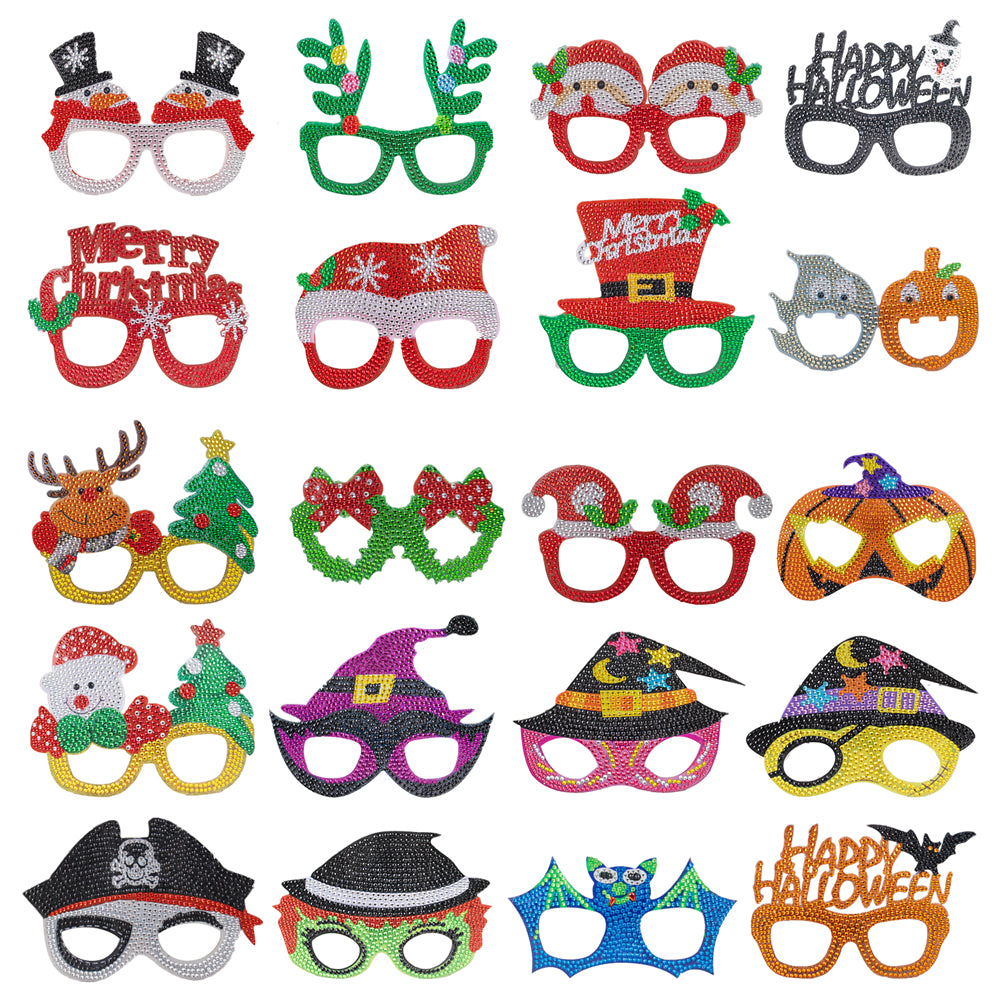 Lunettes de jeu drôles de Noël de peinture de diamant de bricolage | Halloween