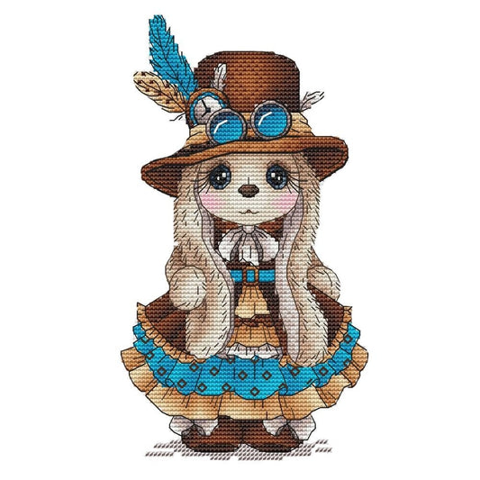 Peinture au diamant ronde | Lapin mignon | 30x30CM