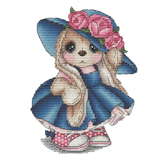 Peinture au diamant ronde | Lapin mignon | 30x30CM