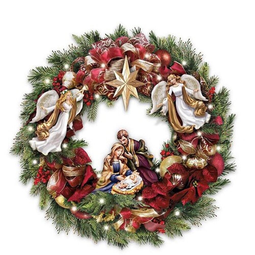 Round Drill Diamond Painting | Christmas wreath | 40x40CM