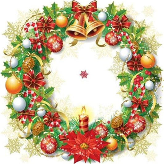 Round Drill Diamond Painting | Christmas wreath | 40x40CM