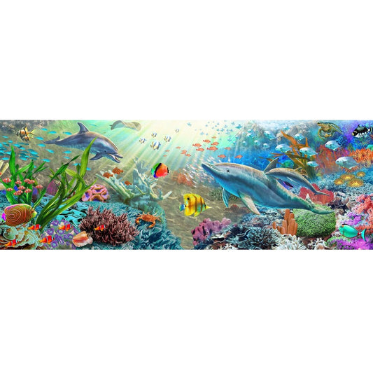 Die Unterwasserwelt | Vollständige runde Diamond Painting Kits | 30 x 80 cm