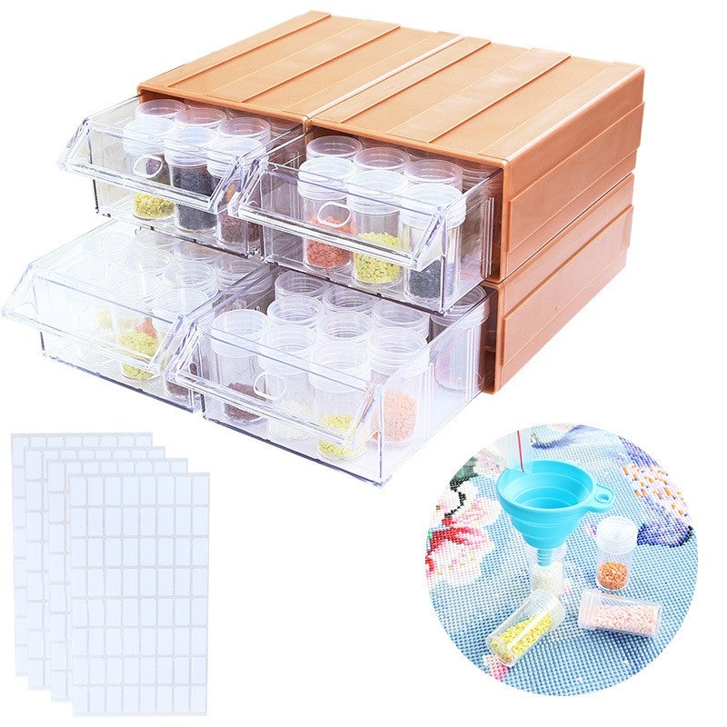 Diamond Painting tool | Storage box With funnel and stickers (Various specifications)