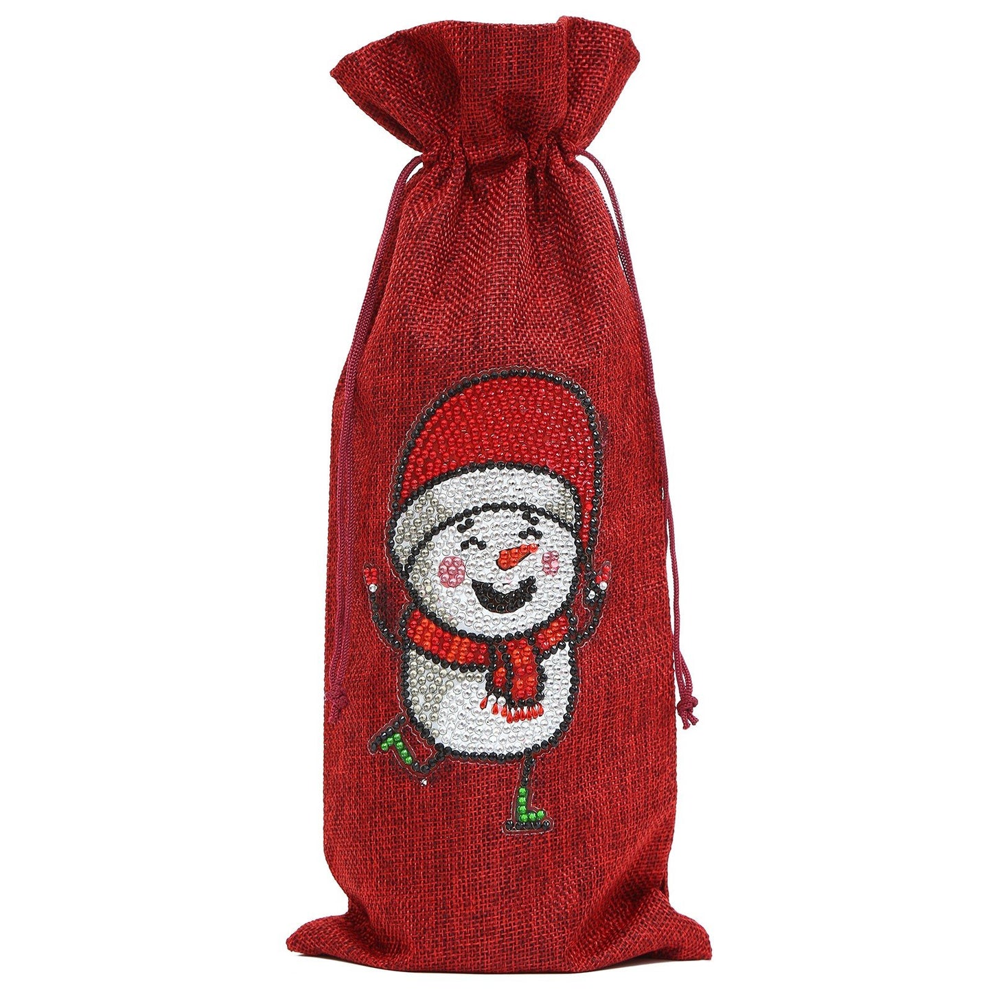DIY Diamond Christmas Decoration | Christmas snowman | Red Wine Gift Bag