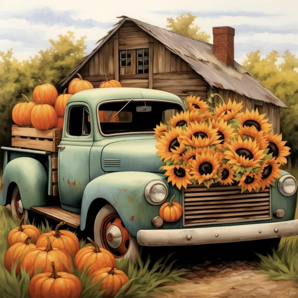 AB Diamond Painting  |  Sunflower Car