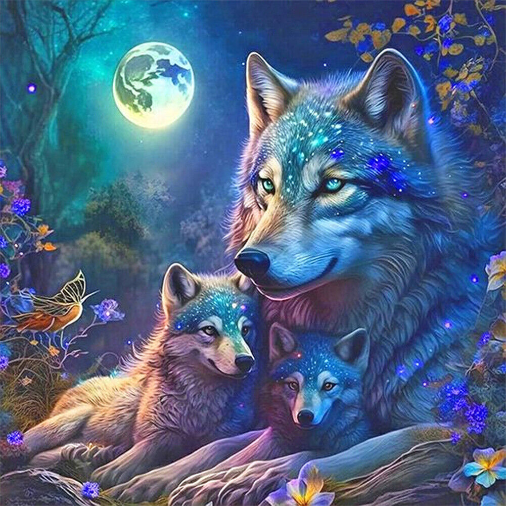 AB Diamond Painting  |  Colorful Wolf