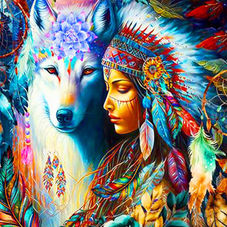 AB Diamond Painting  |  Wolf and Girl