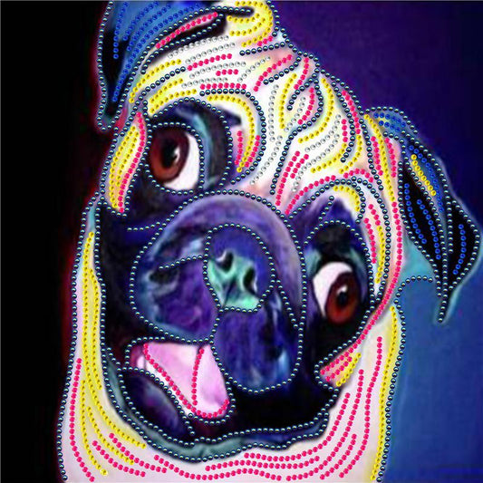 Bouledogue | Kits de peinture au diamant de forme spéciale