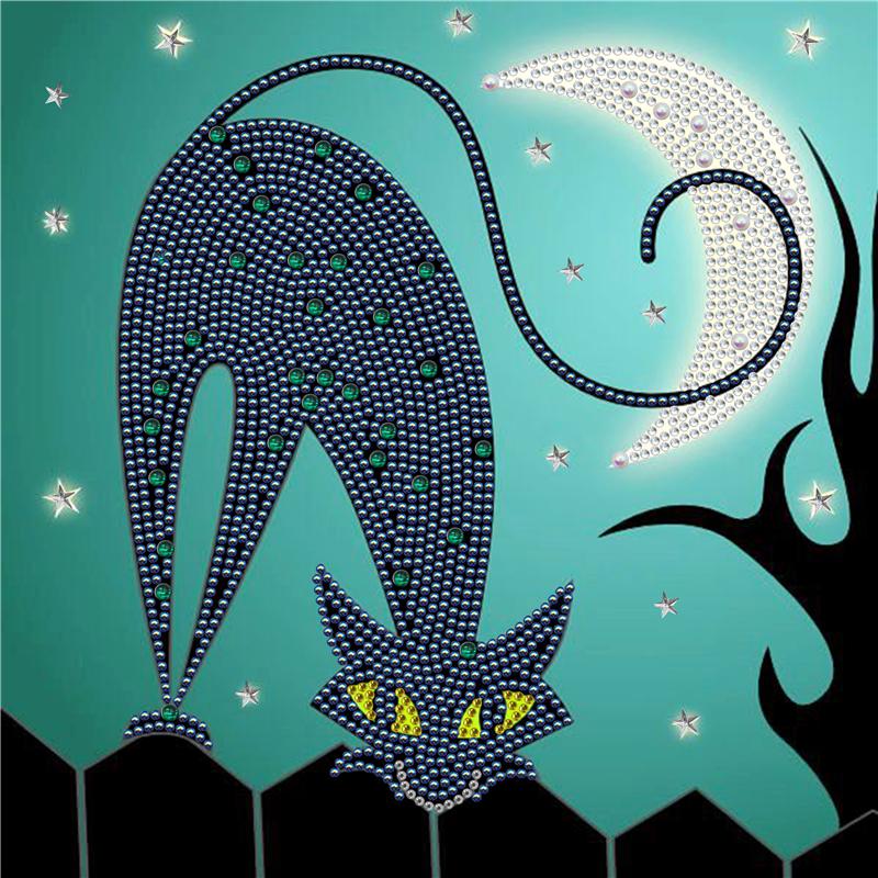 Schwarze Katze | Speziell geformte Diamant-Malkits 