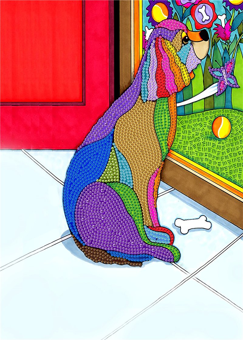 Dog outside the window | Special Shaped Diamond Painting Kits