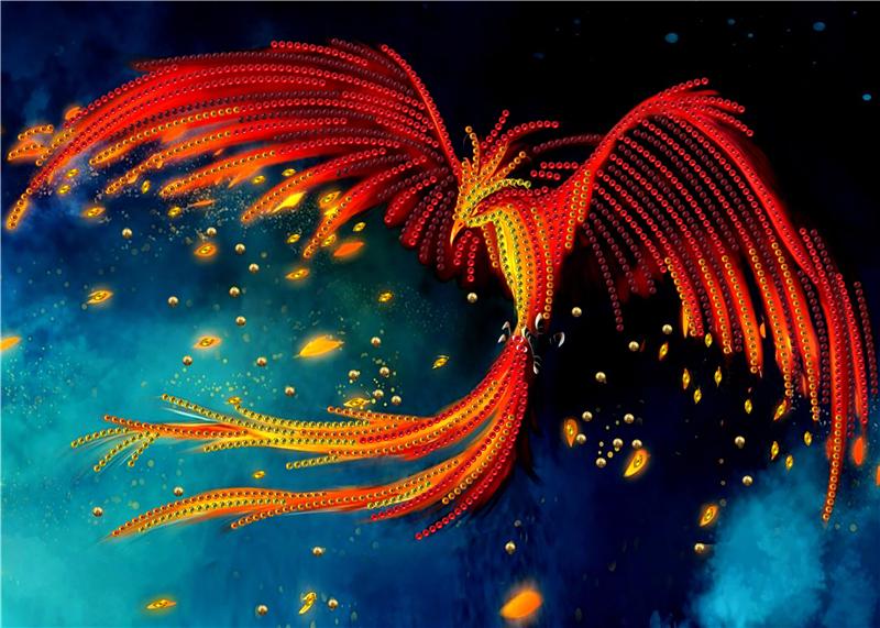 Phénix flamboyant | Kits de peinture au diamant de forme spéciale