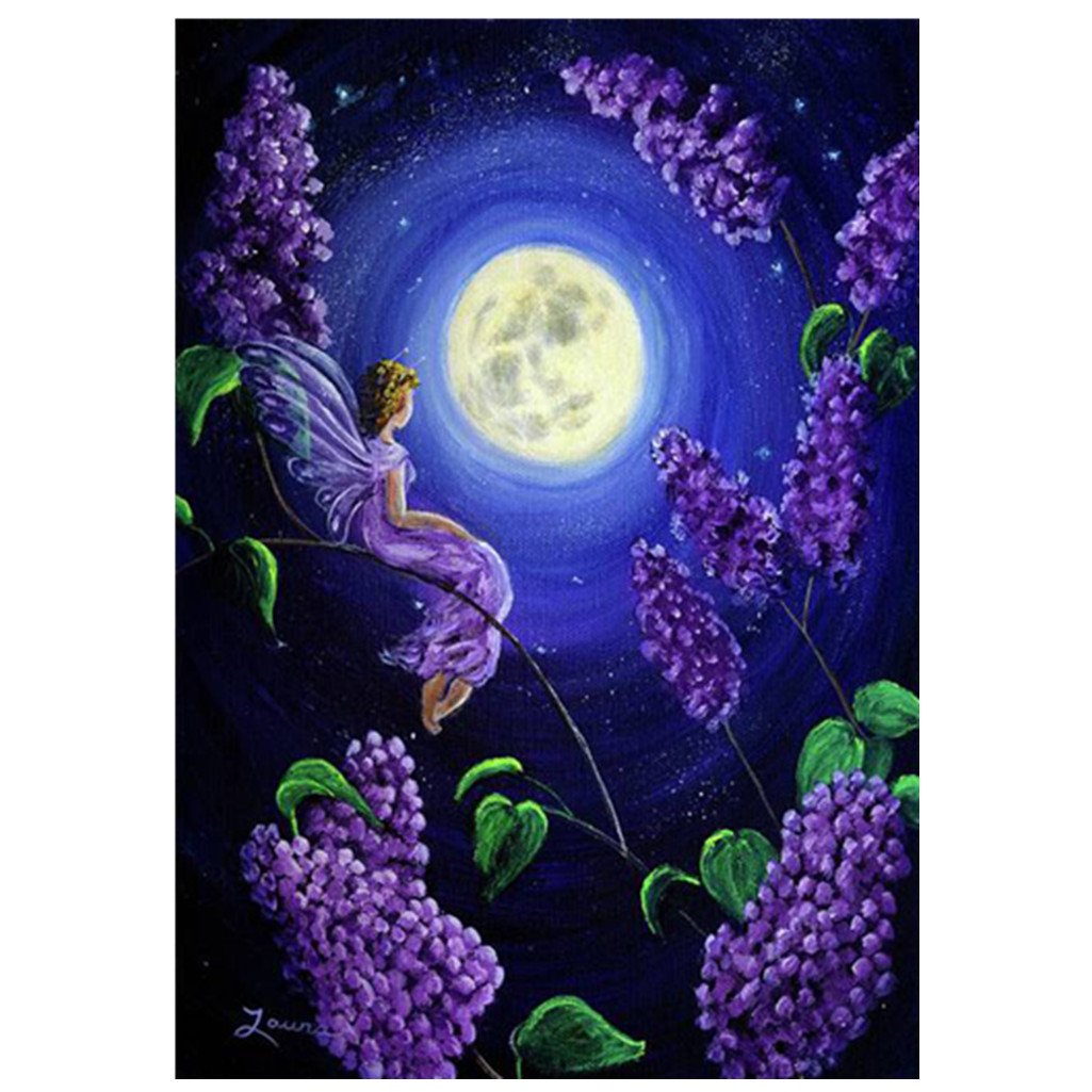 Moon and Fairy | Full Round Diamond Painting Kits