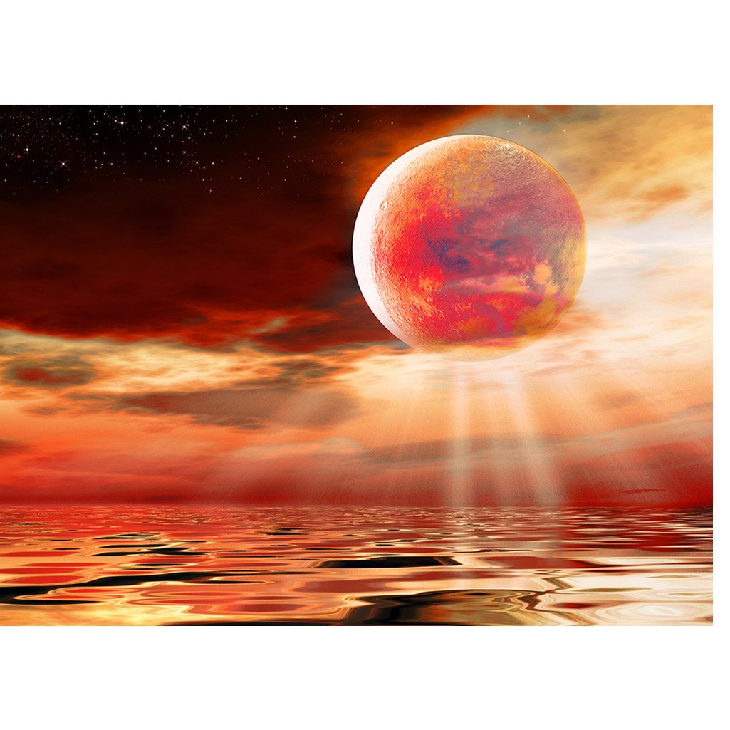 Lune rouge | Kits complets de peinture au diamant rond