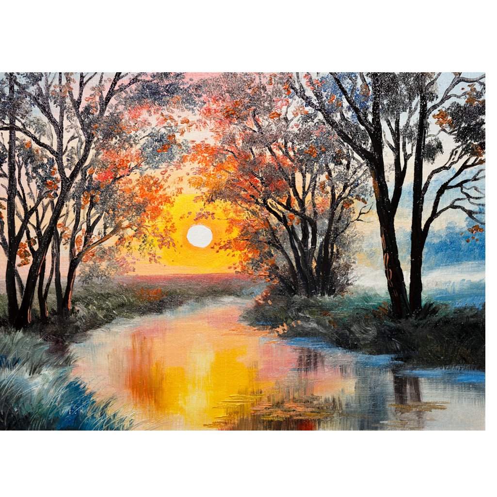 Lake under the sun | Full Round Diamond Painting Kits