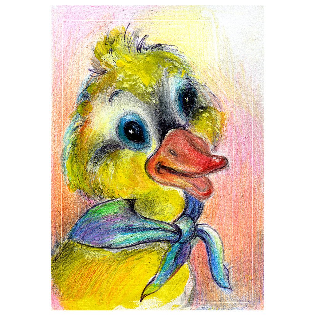 Petit canard jaune | Kit de peinture diamant rond complet cygne