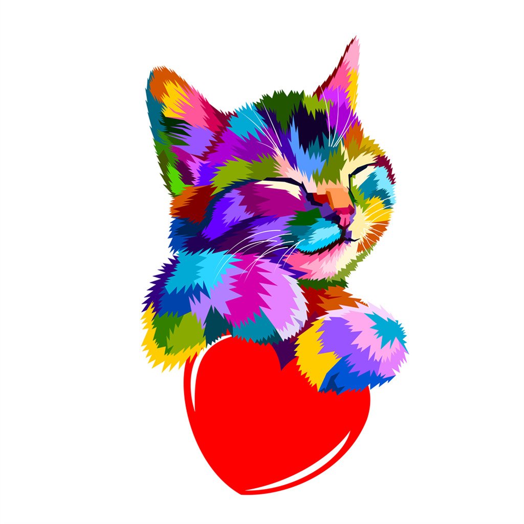 cat love | Full Round Diamond Painting Kits