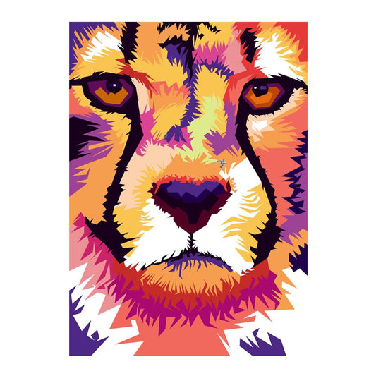 lion | Kits complets de peinture au diamant rond 