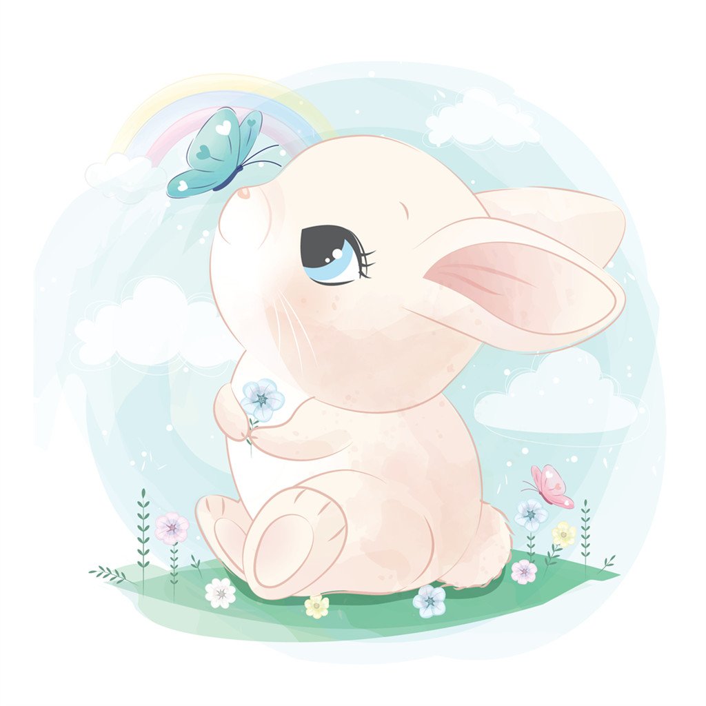 Lapin | Kits complets de peinture au diamant rond