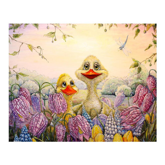 Petit canard | Kits complets de peinture au diamant rond 