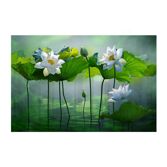 fleur de lotus | Kits complets de peinture au diamant rond 