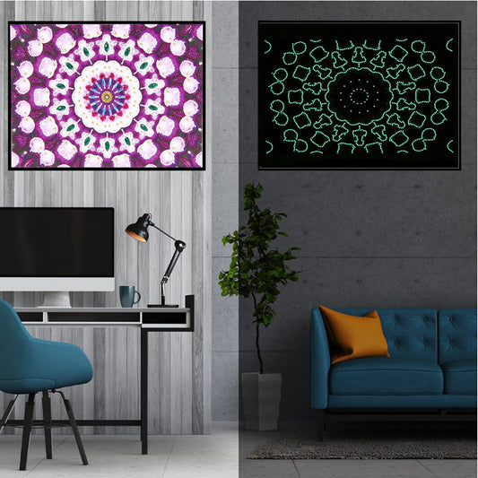 Abstrakte Kunst-Mandala-Blume | Leuchtende Diamant-Malkits