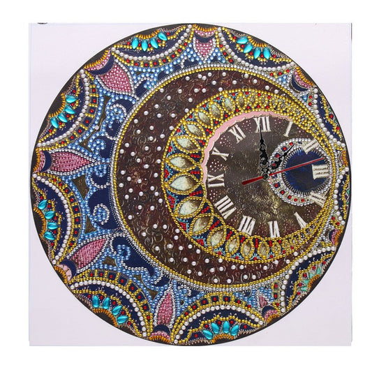 Mandala Flower Clock  | Special Shaped | Crystal Rhinestone  | Full Round Diamond Painting Kits