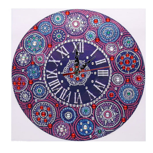 Mandala Flower Clock  | Special Shaped | Crystal Rhinestone  | Full Round Diamond Painting Kits