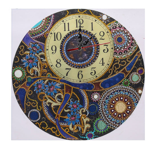 Mandala Flower Clock  | Special Shaped | Crystal Rhinestone  | Full Round Diamond Painting Kits