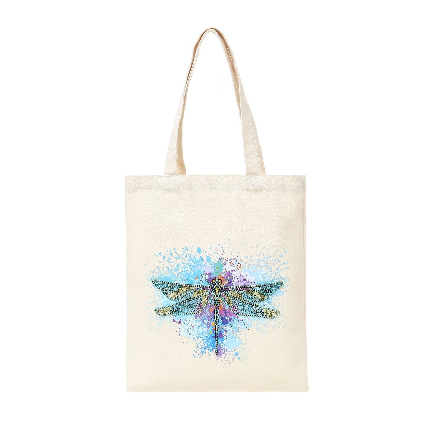 DIY Rhinestone Diamond Painting dragonfly Tote Bag