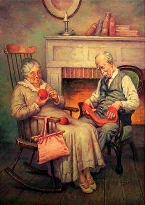 Old Couple | Full Round Diamond Painting Kits