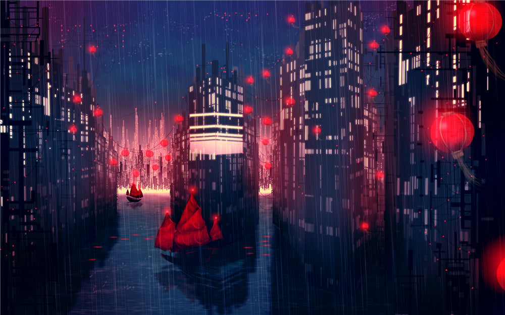 Rain in the City | Full Circle Diamond Painting Kit