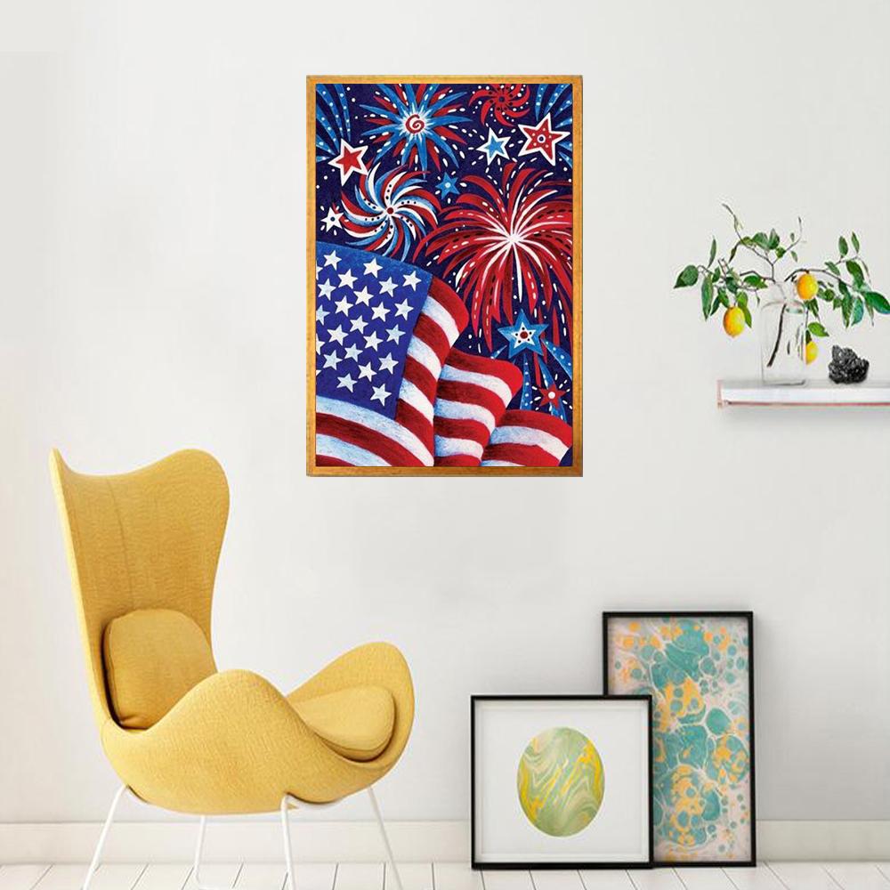 American firework flag | Full Round Diamond Painting Kits