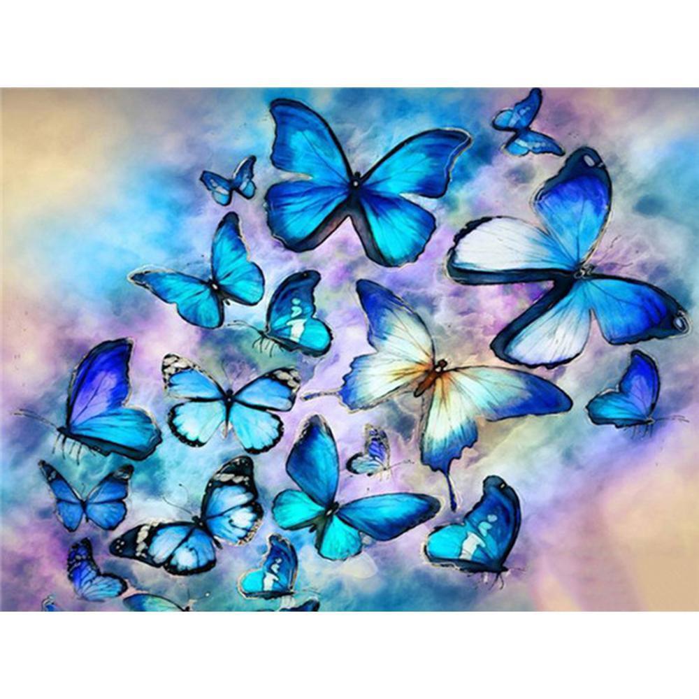 blue butterfly | Full Round Diamond Painting Kits