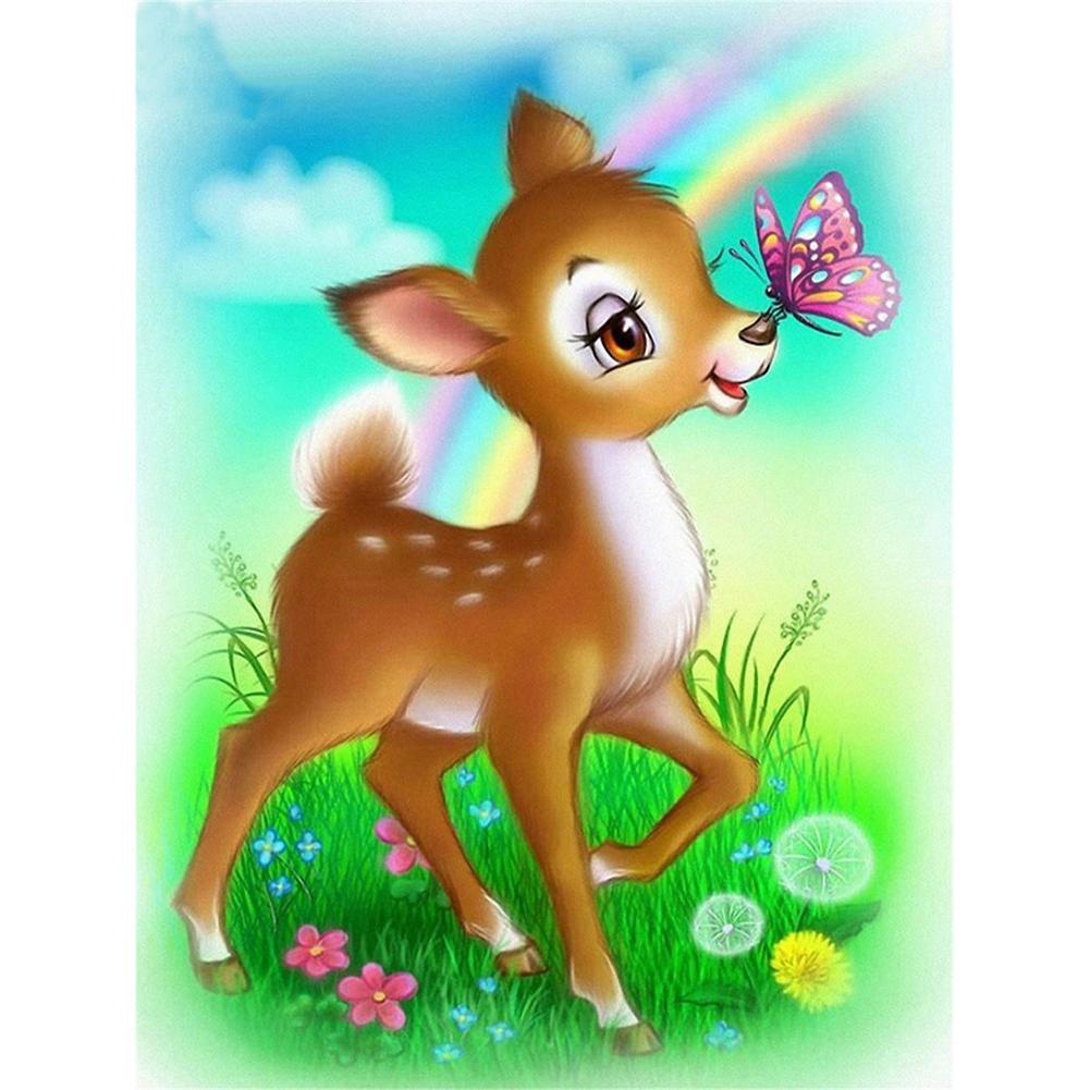 Diamond Painting | Full Round | Deer Butterfly