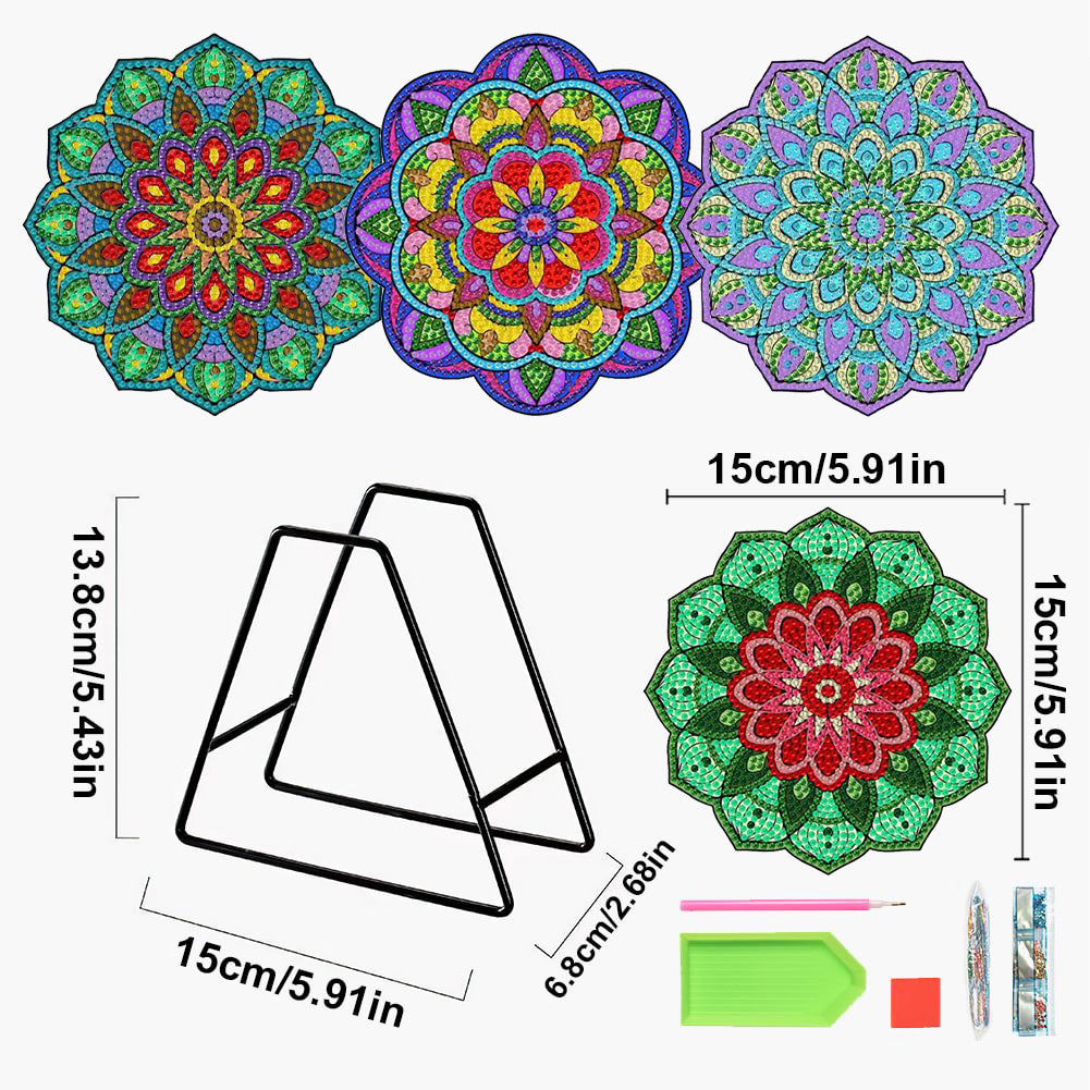 4PCS Diamond Painting Placemats Dish Mats | Mandala